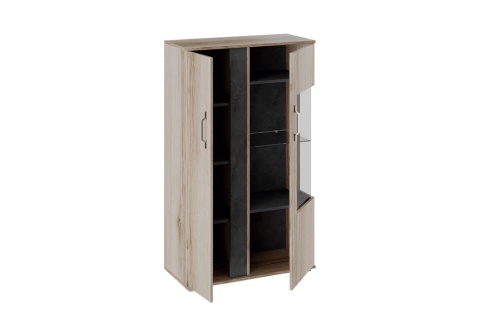 Витрина комбинированная Брайтон камень / дуб делано