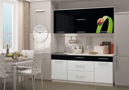 Кухня Ночь-1 1.8 м черный металлик